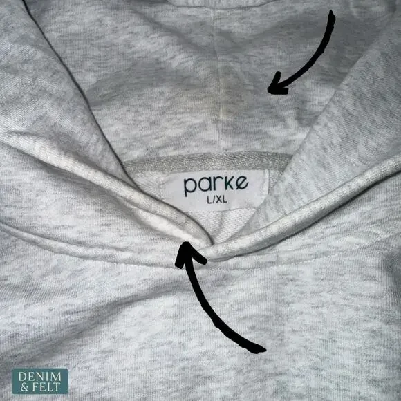 PARKE American Flag Cozy Hoodie Oversized Coastal Americana Lounge Pullover - Picture 10 of 12